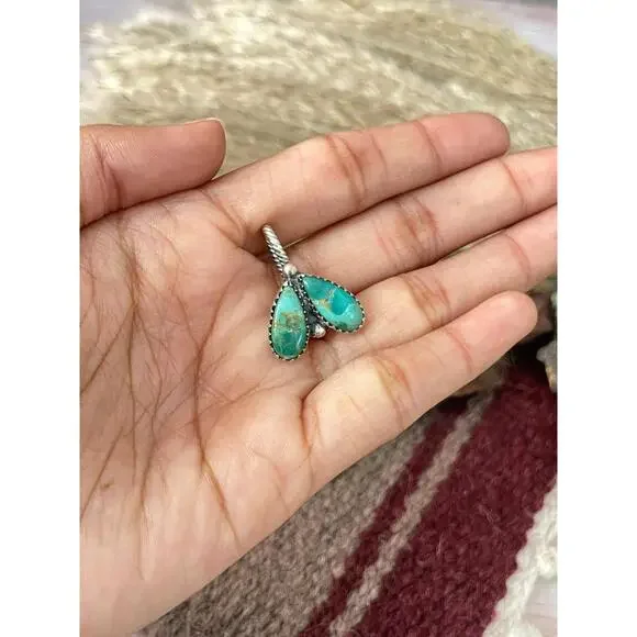 Handmade Sterling Silver Kingman Turquoise Hat Pin "Signed Nizhoni" - Picture 3 of 6